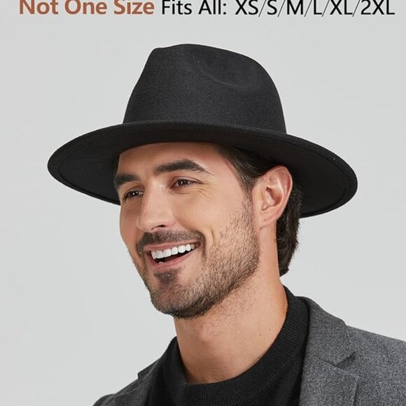 Zylioo XS/S Felt Fedora Hat for Men, Women - Great for festivals, concerts, etc. - Picture 2 of 9